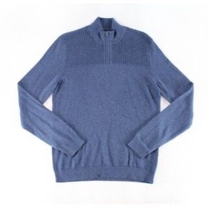 Alfani men’s L 1/4 zip sweater lake heather blue